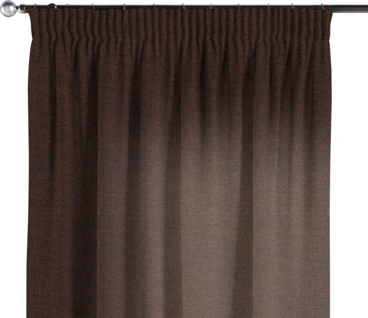 Комплект штор на тесьме «Карандаш», лён коричневый