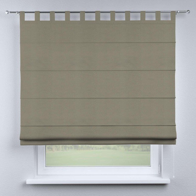 Римская штора на петлях «Кортин», ткань блэкаут однотонный, бежево-серый
