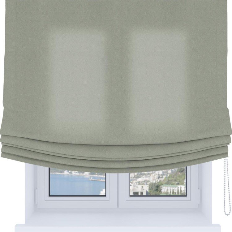 Римская штора Soft с мягкими складками, ткань вельвет светло-серый
