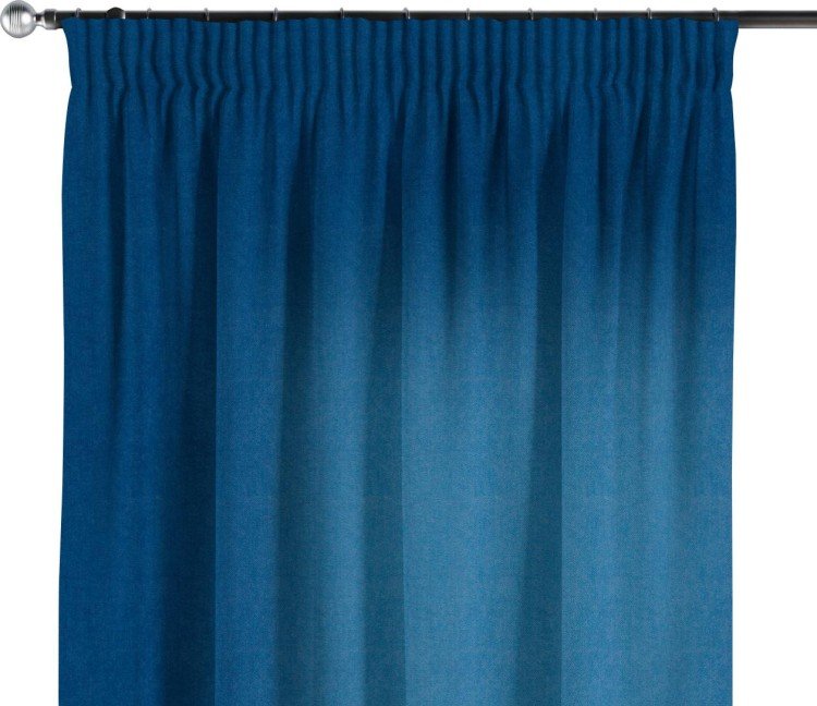 Комплект штор на тесьме «Карандаш», вельвет синий