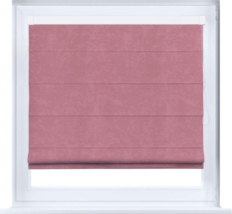 Римская штора «Кортин» кассетная, ткань софт однотонный розовый