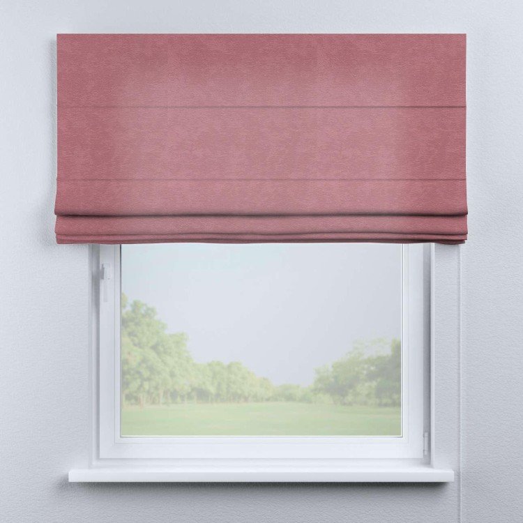 Римская штора «Кортин» для проема, ткань софт однотонный розовый