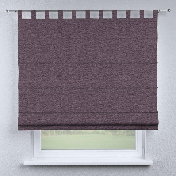 Римская штора на петлях «Кортин», ткань лён димаут, светло-фиолетовый
