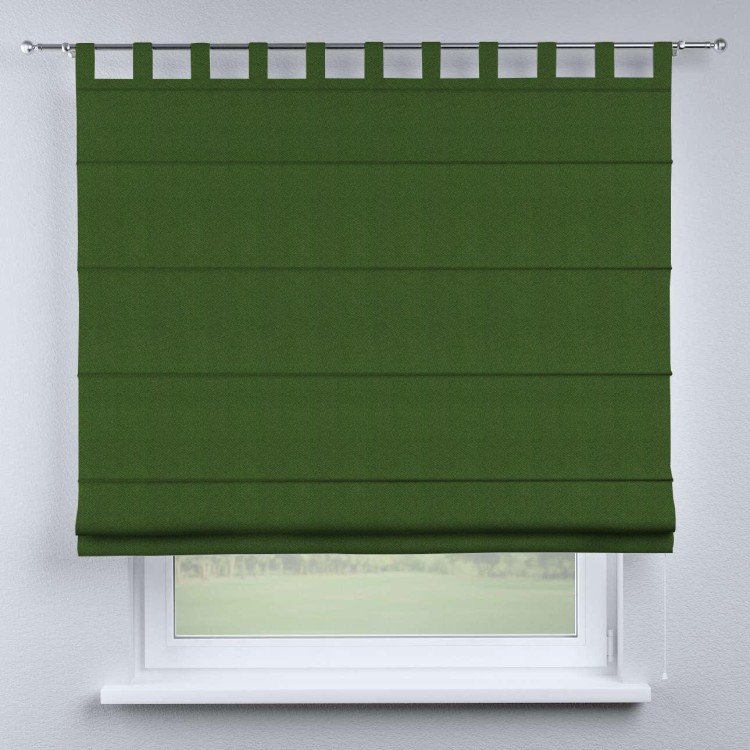 Римская штора на петлях «Кортин», ткань блэкаут однотонный, зелёный перламутр