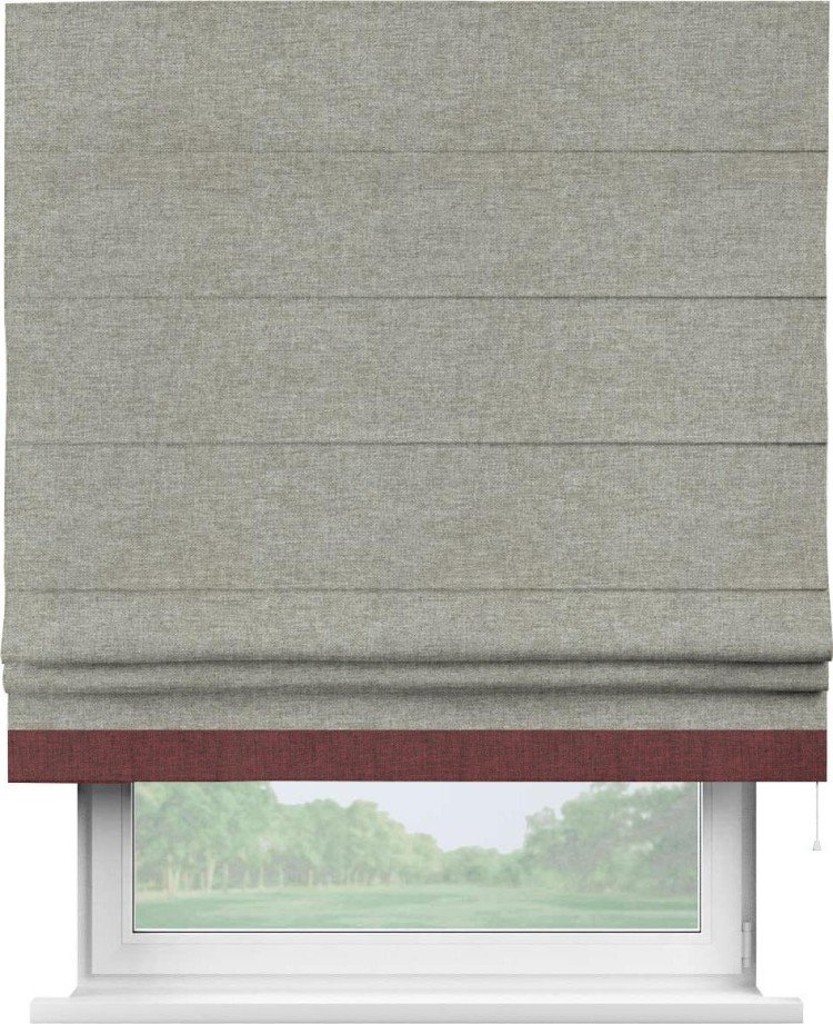 Римская штора «Кортин» с кантом Джестер, для проема, ткань лён кашемир серый