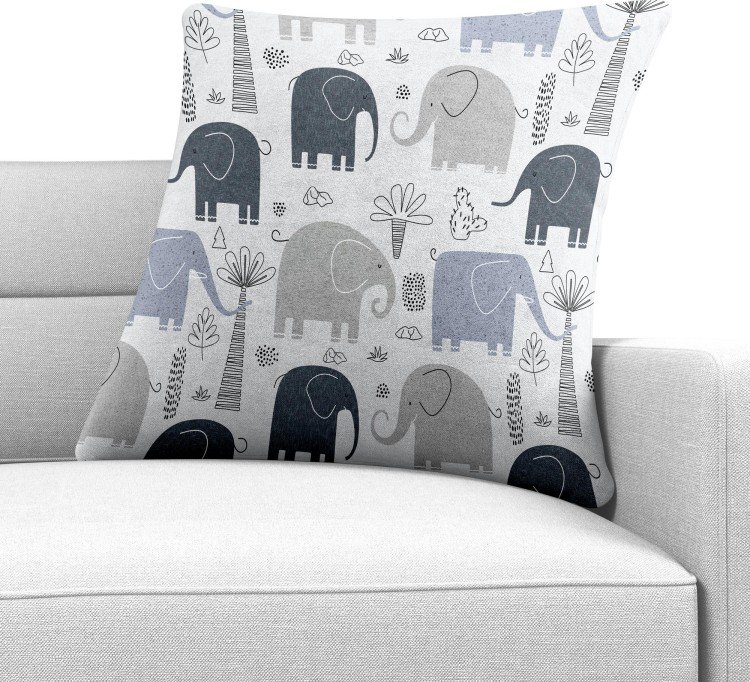 Подушка квадратная Cortin «Серые слоники»