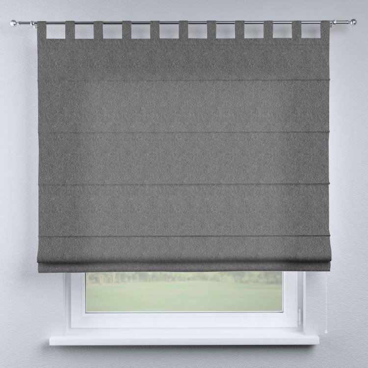 Римская штора на петлях «Кортин», ткань софт однотонный серый