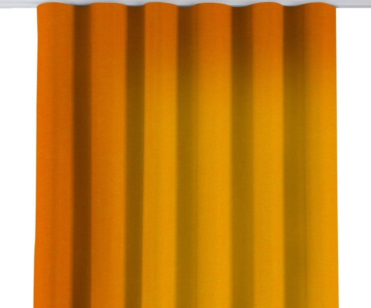 Комплект штор канвас оранжевый, на тесьме «Волна»