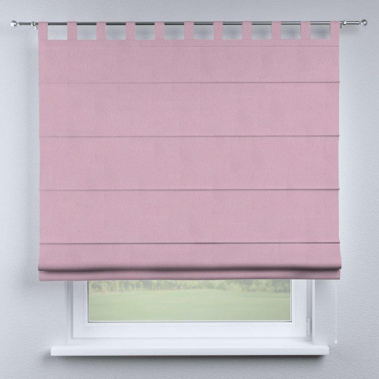 Римская штора на петлях «Кортин», ткань pipa блэкаут розовый