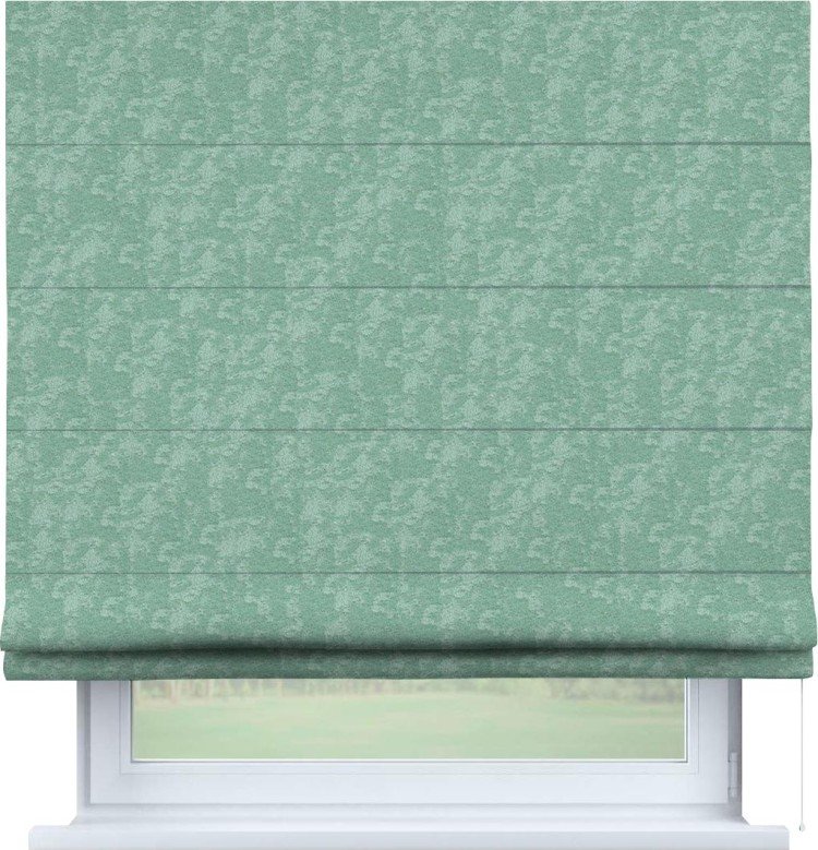 Римская штора «Кортин», софт мрамор светло-зелёный, для проёма