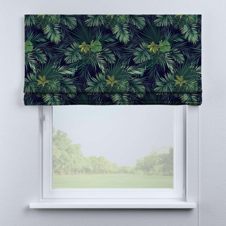 Римская штора «Кортин» для проема «Пальмовые листья»